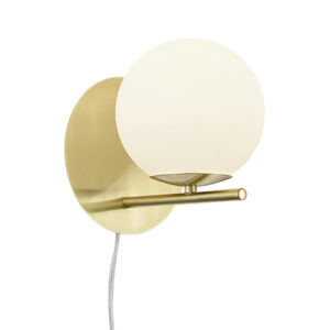 Nástěnná lampa ve stylu art deco zlatá s opálovým sklem – Flore