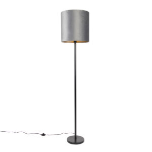 Moderní stojací lampa černá odstín šedá 40 cm – Simplo