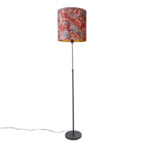 Stojací lampa černý odstín páv design červená 40 cm – Parte
