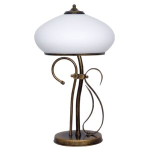Stolní lampa 493 opálová/zlatá antická výška 60 cm
