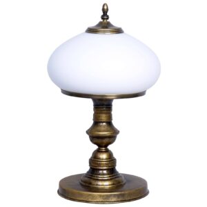 Stolní lampa 493 opálová/zlatá antická výška 45 cm