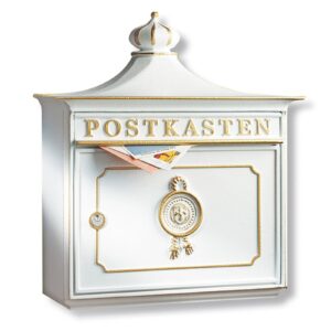 Bordeaux poštovní schránka hliníkový odlitek bílá