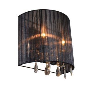 Klasická nástěnná lampa chrom s černým odstínem – Ann-Kathrin 2