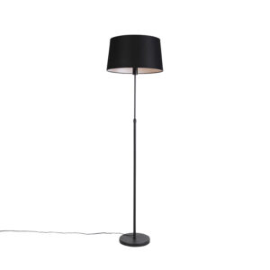 Stojací lampa černá s černým plátěným stínidlem nastavitelným 45cm – Parte