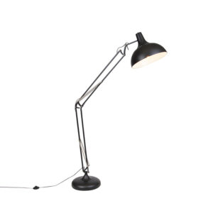 Průmyslová stojací lampa černá nastavitelná – Hobby