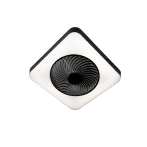 Čtvercový stropní ventilátor černý včetně LED stmívatelný – Climo