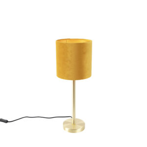 Stolní lampa mosaz se žlutým odstínem 20 cm – Simplo