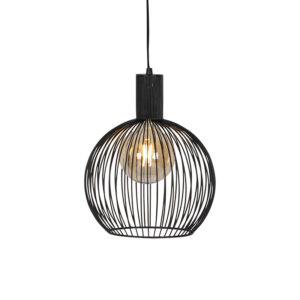 Designová kulatá závěsná lampa černá 30 cm – Wire Dos