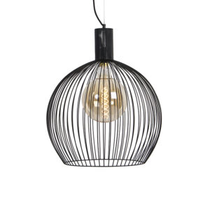 Designová kulatá závěsná lampa černá 50 cm – Wire Dos