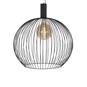 Designová závěsná lampa kulatá černá 70 cm – Wire Dos