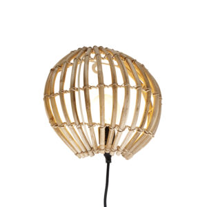 Venkovská nástěnná lampa bambus – Canna