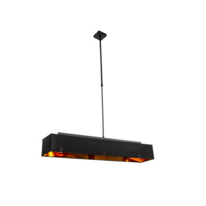Moderní závěsná lampa černá se zlatem 90 cm 3-světlo – VT 1