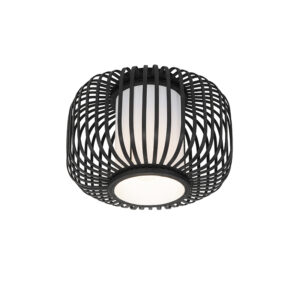 Moderní stropní svítidlo černé s bambusem – Bambuk