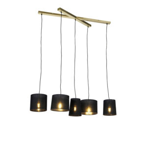 Rustikální závěsná lampa mosaz 5-světlo – Hermina