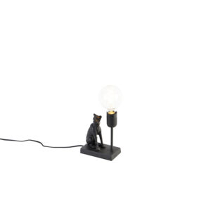 Vintage stolní lampa černá – Leopard