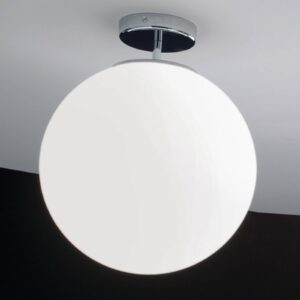Skleněné stropní světlo Sferis, 40 cm, chrom