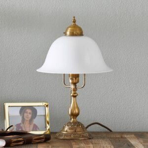 Zdobená stolní lampa Carolin z mosazi