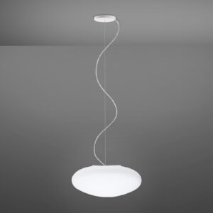 Fabbian Lumi White skleněné závěsné světlo, Ø 42cm