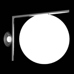 FLOS IC C/W2 nástěnné světlo, černé Ø 30 cm