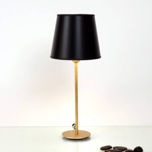 Stolní lampa Mattia s kulatým stínidlem v černé