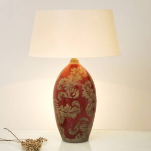 Stolní lampa Toulouse kulatá, výška 65 cm, červená