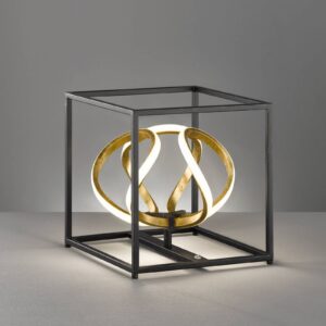 LED stolní lampa Gesa v černé a zlaté barvě