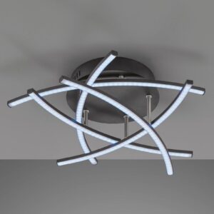 LED stropní světlo Cross Tunable White, 5x, černá