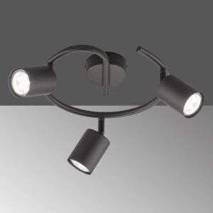 LED stropní reflektor Vano černá, 3 zdroje kulaté