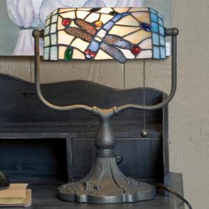Bankéřská lampa Dragonfly v Tiffany stylu