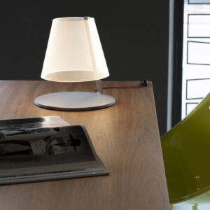LED stolní lampa Amarcord stmívací, antracit, čirá