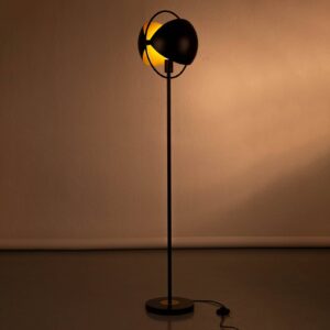 Stojací lampa Porto, nastavitelná, černá/zlatá