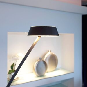 OLIGO Glance LED stojací lampa oblouk, černá matná