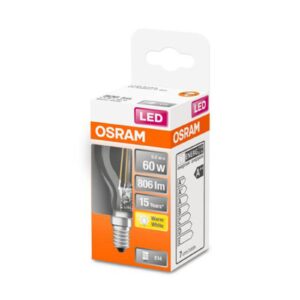 OSRAM LED žárovka E14 Classic P 5,5W 2.700K čirá