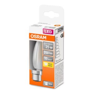 OSRAM LED žárovka-svíčka B22d 2,5W 2 700 K matná