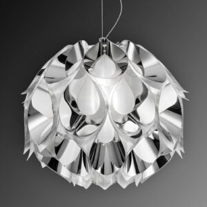 Slamp Flora – závěsné světlo, stříbrné, 50 cm