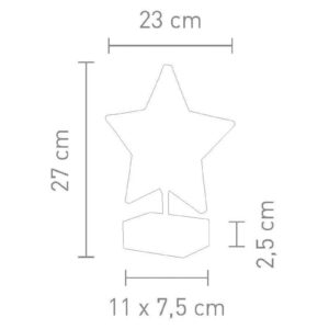 Stolní lampa Stella tvar hvězdy 27 cm, červená
