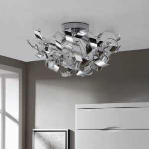 Dekorativní chromová stropní lampa Elviro