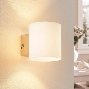 Bílá skleněná nástěnná LED lampa Gerrit