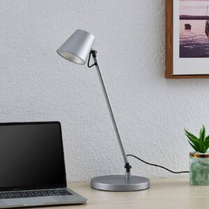 Lucande Kenala LED stolní lampa, stříbrná