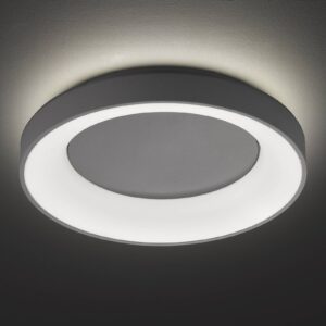 LED stropní Shay 3stupňový stmívač, šedá, Ø 59 cm