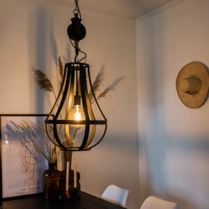 Průmyslová závěsná lampa černá 40 cm – Morgana