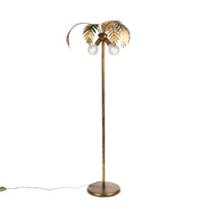 Vintage stojací lampa zlatá 2-světlo – Botanica