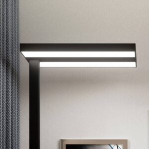 LED kancelářská stojací lampa Logan, černá stmívač