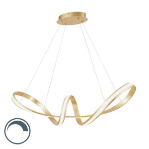 Designová závěsná lampa zlatá vč. LED 80 cm – Belinda
