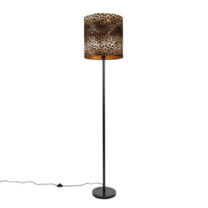 Stojací lampa černý odstín leopardí design 40 cm – Simplo