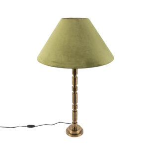 Stolní lampa ve stylu art deco s velurovým odstínem zelené 50 cm – Torre
