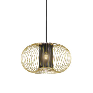 Designová závěsná lampa zlatá s černou 50 cm – Marnie