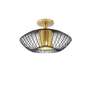Designová stropní lampa zlatá s černou – Dobrado