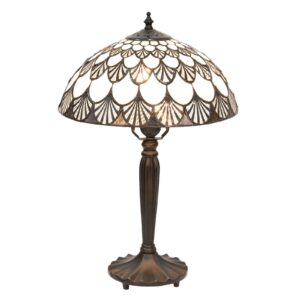 Stolní lampa 5998 vzor mušlí, styl Tiffany