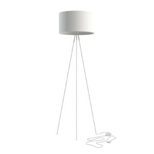 Stojací lampa Cadilac I, Ø 45 cm, bílá